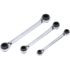 BGS Technic Double Ended Ratchet Wrench Set | 4-in-1 | 8 x 9 - 18 x 19 mm