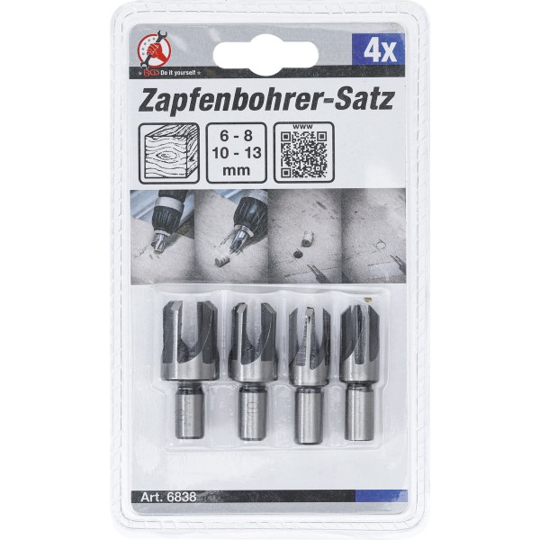 BGS Technic Pin Drill Set | 6 - 8 - 10 - 13 mm | 4 pcs. BGS Technic Pin Drill Set | 6 - 8 - 10 - 13 mm | 4 pcs.