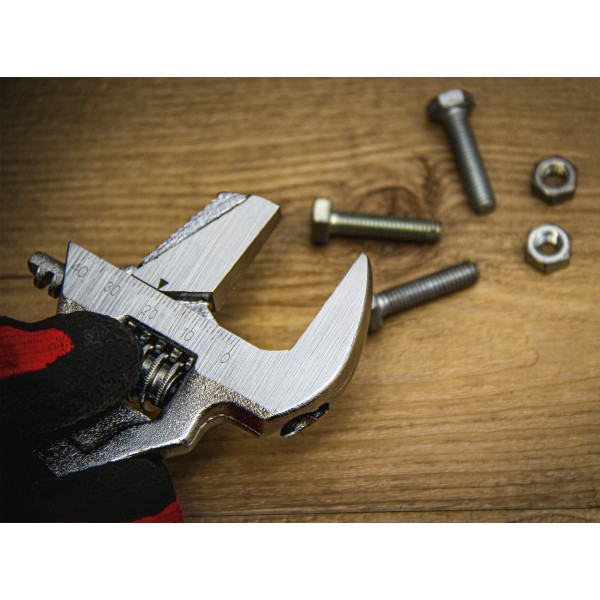 BGS Technic Adjustable Wrench with soft Rubber Handle | max. 38 mm BGS Technic Adjustable Wrench with soft Rubber Handle | max. 38 mm