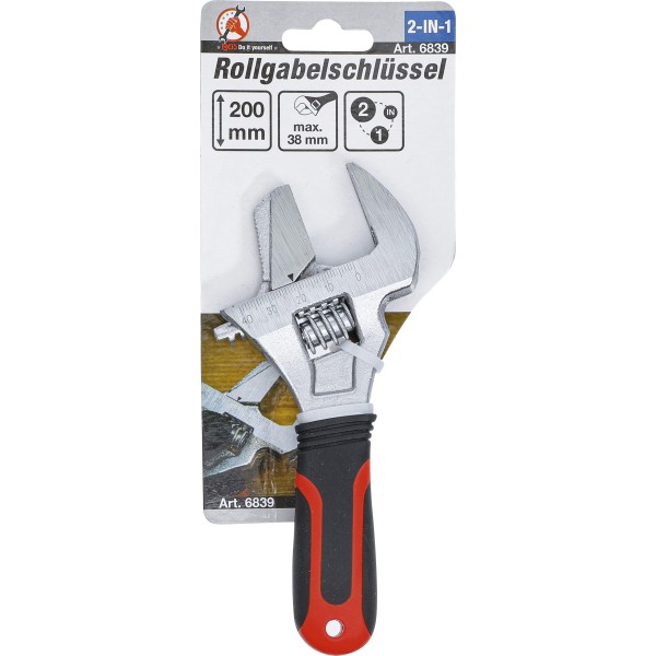 BGS Technic Adjustable Wrench with soft Rubber Handle | max. 38 mm BGS Technic Adjustable Wrench with soft Rubber Handle | max. 38 mm