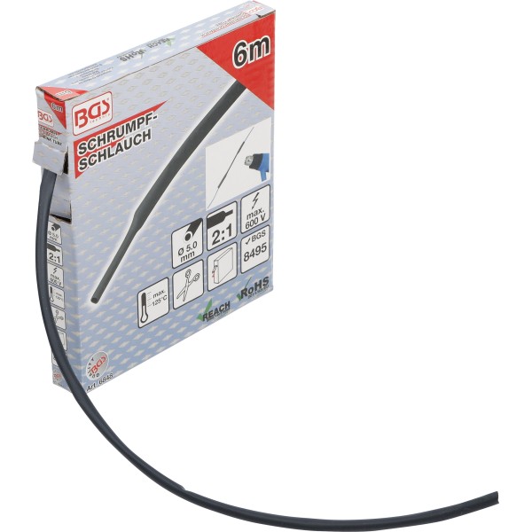 BGS Technic Shrink Tube Box | black | Ø 5 mm | 6 m BGS Technic Shrink Tube Box | black | Ø 5 mm | 6 m