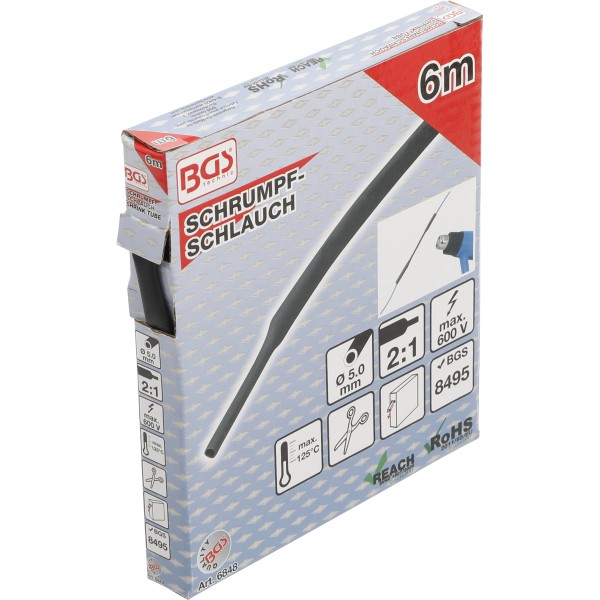 BGS Technic Shrink Tube Box | black | Ø 5 mm | 6 m BGS Technic Shrink Tube Box | black | Ø 5 mm | 6 m