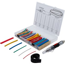 BGS Technic Mini Hot Gas Burner with Shrink Tube Assortment | coloured | with piezo ignition | 162 pcs.
