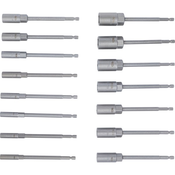 BGS Technic Socket Set, Hexagon | extra long | 6.3 mm (1/4 BGS Technic Socket Set, Hexagon | extra long | 6.3 mm (1/4