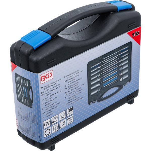 BGS Technic Socket Set, Hexagon | extra long | 6.3 mm (1/4 BGS Technic Socket Set, Hexagon | extra long | 6.3 mm (1/4