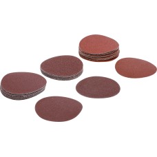 BGS Technic Sanding Pads for Eccentric Sanders | &Oslash;  75 mm | K 60 - 80 - 120 | 30 pcs.