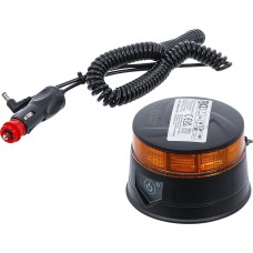 BGS Technic Cordless Rotating Warning Beacon | yellow | with Magnet | 12 V / 24 V | Ø 130 mm