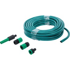 BGS Technic Water hose | PVC | with Water Spray Gun and Quick Couplings | 15 m | 6-pcs.