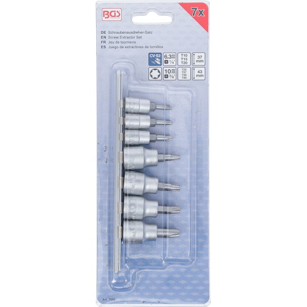 BGS Technic Screw Extractor Bit Socket Set | 6.3 mm (1/4 BGS Technic Screw Extractor Bit Socket Set | 6.3 mm (1/4