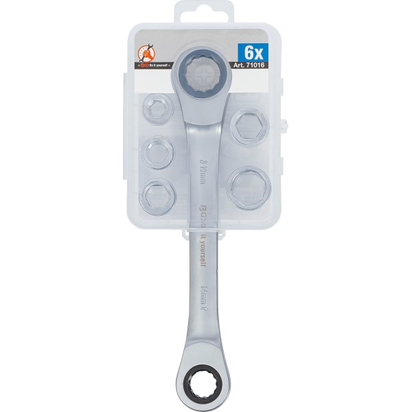BGS Technic Double Ended Ratchet Wrench with Adaptor Set | 8 - 19 mm | 6 pcs. BGS Technic Double Ended Ratchet Wrench with Adaptor Set | 8 - 19 mm | 6 pcs.