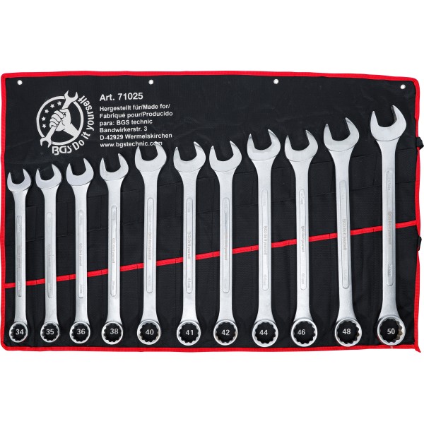 BGS Technic Combination Spanner Set | XXL | 34 - 50 mm | 11 pcs. BGS Technic Combination Spanner Set | XXL | 34 - 50 mm | 11 pcs.