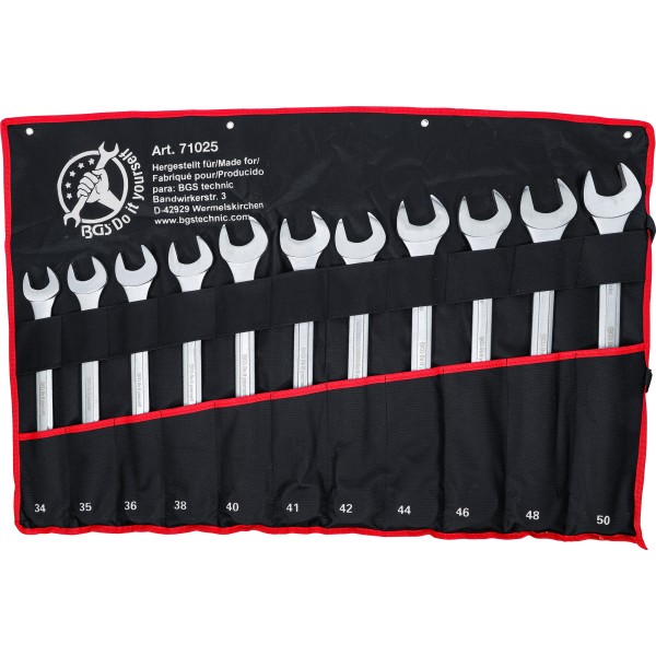 BGS Technic Combination Spanner Set | XXL | 34 - 50 mm | 11 pcs. BGS Technic Combination Spanner Set | XXL | 34 - 50 mm | 11 pcs.