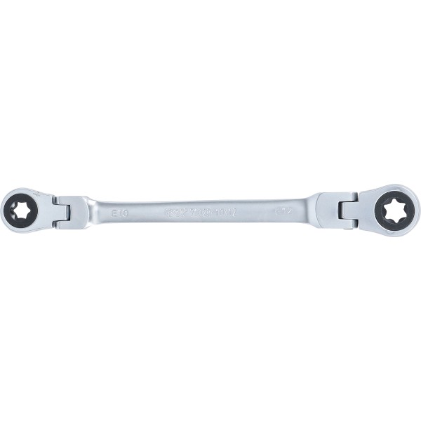BGS Technic Double Ratchet Ring Spanner | adjustable | with E-Type Ring Heads | E10 x E12 BGS Technic Double Ratchet Ring Spanner | adjustable | with E-Type Ring Heads | E10 x E12