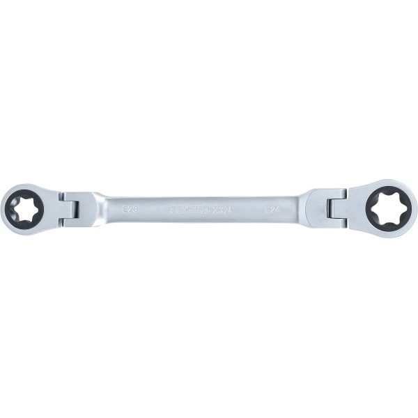 BGS Technic Double Ratchet Ring Spanner | adjustable | with E-Type Ring Heads | E20 x E24 BGS Technic Double Ratchet Ring Spanner | adjustable | with E-Type Ring Heads | E20 x E24