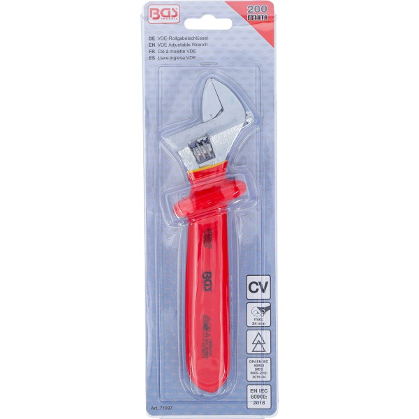 BGS Technic VDE Adjustable Wrench | max. 34 mm BGS Technic VDE Adjustable Wrench | max. 34 mm