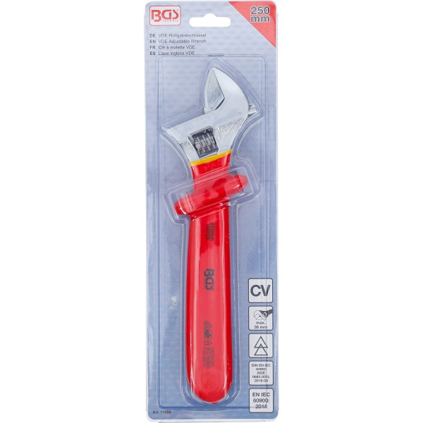 BGS Technic VDE Adjustable Wrench | max. 38 mm BGS Technic VDE Adjustable Wrench | max. 38 mm