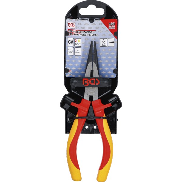 BGS Technic VDE Long Nose Pliers | 160 mm BGS Technic VDE Long Nose Pliers | 160 mm