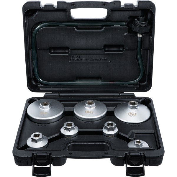 BGS Technic Oil Filter Wrench Set | with Oil Filter Drain Hose | for VAG, BMW, Citroën, Peugeot, Ford, Mercedes-Benz, Opel, Volvo | 8-pcs. BGS Technic Oil Filter Wrench Set | with Oil Filter Drain Hose | for VAG, BMW, Citroën, Peugeot, Ford, Mercedes-Benz, Opel, Volvo | 8-pcs.