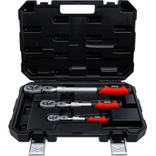 BGS Technic Reversible Ratchet Set | extendable, bendable | 6.3 mm (1/4") - 10 mm (3/8") - 12.5 mm (1/2") | 3 pcs.