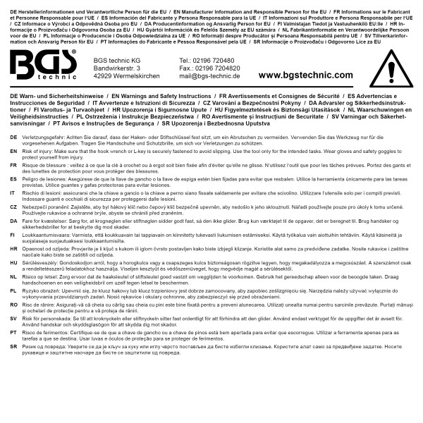 BGS Technic Hook Wrench with Pin | 16 - 18 mm BGS Technic Hook Wrench with Pin | 16 - 18 mm