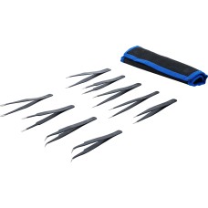 BGS Technic Stainless Steel Tweezers Set | 9 pcs. BGS Technic Stainless Steel Tweezers Set | 9 pcs.