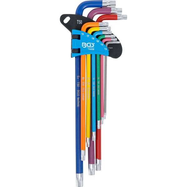 BGS Technic L-Type Wrench Set | Multicolour | extra long | T-Star (for Torx) T10 - T50 | 9 pcs. BGS Technic L-Type Wrench Set | Multicolour | extra long | T-Star (for Torx) T10 - T50 | 9 pcs.