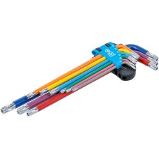 BGS Technic L-Type Wrench Set | Multicolour | extra lang | T-Star tamperproof (for Torx) T10 - T50 | 9 pcs.