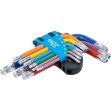 BGS Technic L-Type Wrench Set | Multicolour | short | T-Star tamperproof (for Torx) with Ball Head T10 - T50 | 9 pcs.