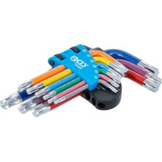 BGS Technic L-Type Wrench Set | Multicolour | short | T-Star (for Torx) with Ball Head T10 - T50 | 9 pcs.