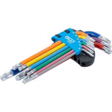 BGS Technic L-Type Wrench Set | Multicolour | T-Star (for Torx) with Ball Head T10 - T50 | 9 pcs.