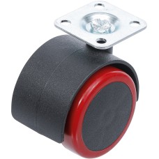 BGS Technic Double Castor Wheel | red/black | 50 mm BGS Technic Double Castor Wheel | red/black | 50 mm