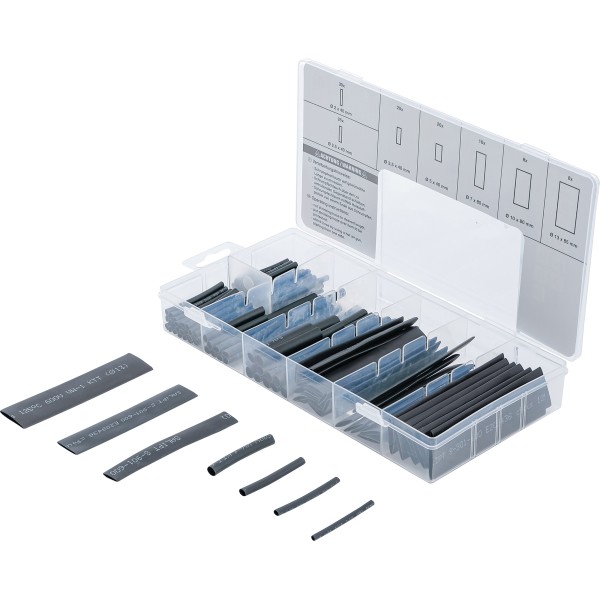 BGS Technic Shrink Tube Assortment | black | 127 pcs. BGS Technic Shrink Tube Assortment | black | 127 pcs.