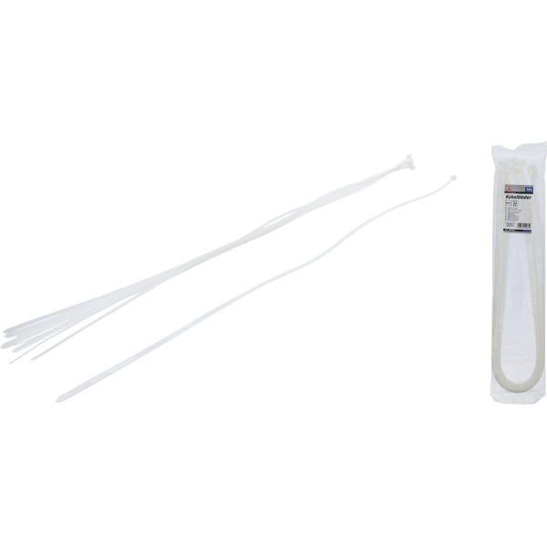 BGS Technic Cable Tie Assortment | white | 8.0 x 1000 mm | 10 pcs. BGS Technic Cable Tie Assortment | white | 8.0 x 1000 mm | 10 pcs.