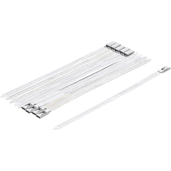 BGS Technic Cable Tie Assortment | Stainless Steel | 7.0 x 200 mm | 10 pcs. BGS Technic Cable Tie Assortment | Stainless Steel | 7.0 x 200 mm | 10 pcs.