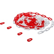 BGS Technic Barrier Chain | red / white | 4 Snap Hooks | Plastic | 7.5 m