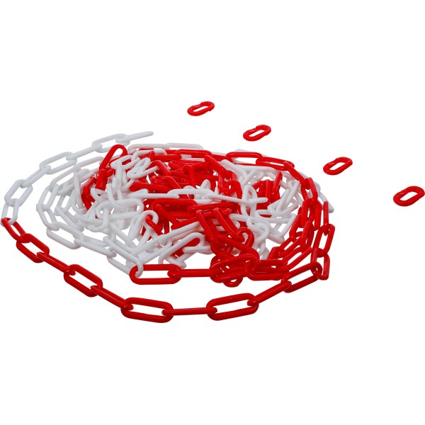 BGS Technic Barrier Chain | red / white | 4 Snap Hooks | Plastic | 7.5 m BGS Technic Barrier Chain | red / white | 4 Snap Hooks | Plastic | 7.5 m