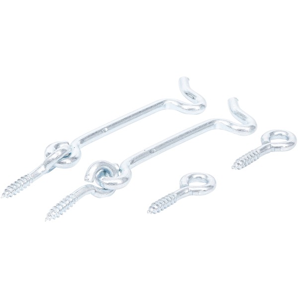 BGS Technic Lock Gate Hook and Eye Set | 4.0 x 80 mm | 2 pcs. BGS Technic Lock Gate Hook and Eye Set | 4.0 x 80 mm | 2 pcs.