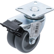 BGS Technic Double-Swivel-Castor, steerable | with Brake | Ø 75 mm BGS Technic Double-Swivel-Castor, steerable | with Brake | Ø 75 mm
