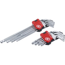 BGS Technic L-Type Wrench Set | long | T-Star (for Torx) T10 - T50 / Internal Hexagon 1.5 - 10 mm | 18 pcs.
