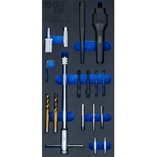 BGS Technic Tool Tray 1/3: Glow Plug Removal and Thread Repair Set | M8, M10 | 17 pcs.