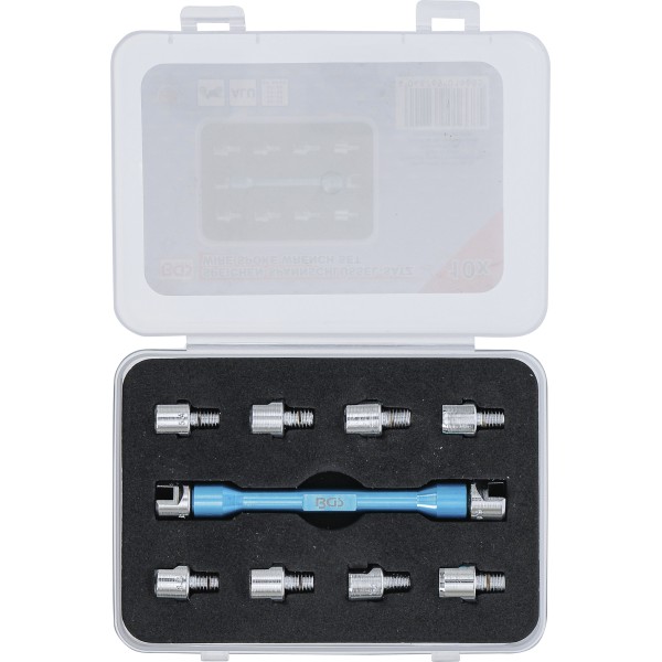 BGS Technic Spoke Wrench | changeable Heads | for Motorcycles | 10 pcs. BGS Technic Spoke Wrench | changeable Heads | for Motorcycles | 10 pcs.