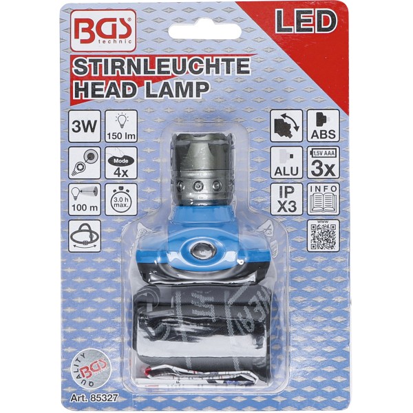 BGS Technic LED Head Lamp with Focus | 3 W BGS Technic LED Head Lamp with Focus | 3 W