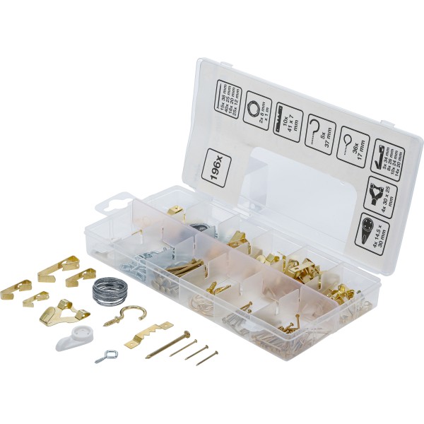 BGS Technic Picture Hook Assortment | 196 pcs. BGS Technic Picture Hook Assortment | 196 pcs.