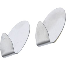 BGS Technic Stainless Steel Adhesive Hooks | 35 x 50 mm | 1.0 kg | 2 pcs. BGS Technic Stainless Steel Adhesive Hooks | 35 x 50 mm | 1.0 kg | 2 pcs.