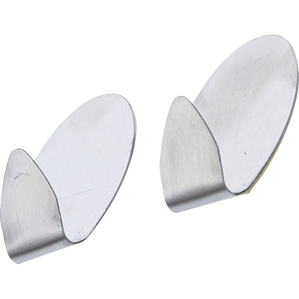 BGS Technic Stainless Steel Adhesive Hooks | 35 x 50 mm | 1.0 kg | 2 pcs. BGS Technic Stainless Steel Adhesive Hooks | 35 x 50 mm | 1.0 kg | 2 pcs.