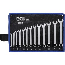 BGS Technic Combination Spanner Set | Open End with Ratchet Function | 8 - 21 mm | 13 pcs.