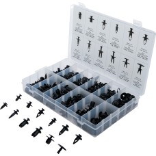 BGS Technic Plastic Push-Type Clip Assortment for Mazda, Honda, Ford, Nissan, VW | 240 pcs.