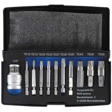 BGS Technic Screw Extractor Set | for damaged T-Star (for Torx) T10 - T55 | 11 pcs.