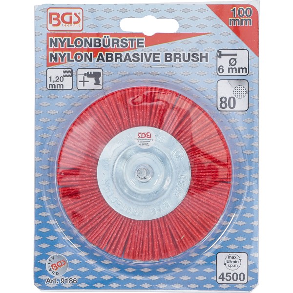 BGS Technic Nylon Brush | 100 mm | 6 mm Shaft BGS Technic Nylon Brush | 100 mm | 6 mm Shaft