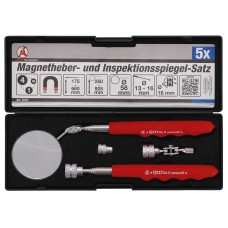 BGS Technic Magnetic Pick-Up Tool / Inspection Mirror Set | 4 pcs.
